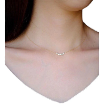 925 Sterling Silver 18k Gold Plated Necklace Moon Sparkling Zircon Clavicle Choker for Women Wedding Fine Jewelry Collares