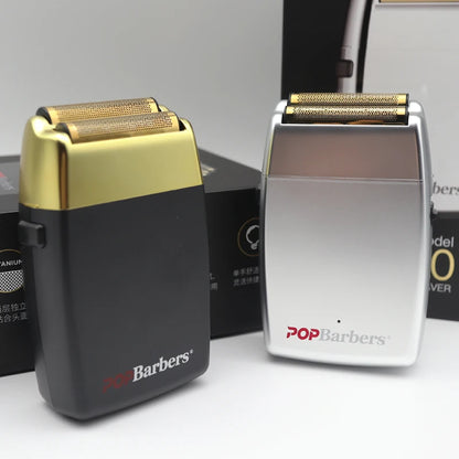 11000 RPM POP Barbers P620 Professional Electric Men's Beard Trimmer Double Foil Shaver Electric Shaver USB Hair Cutting Machine