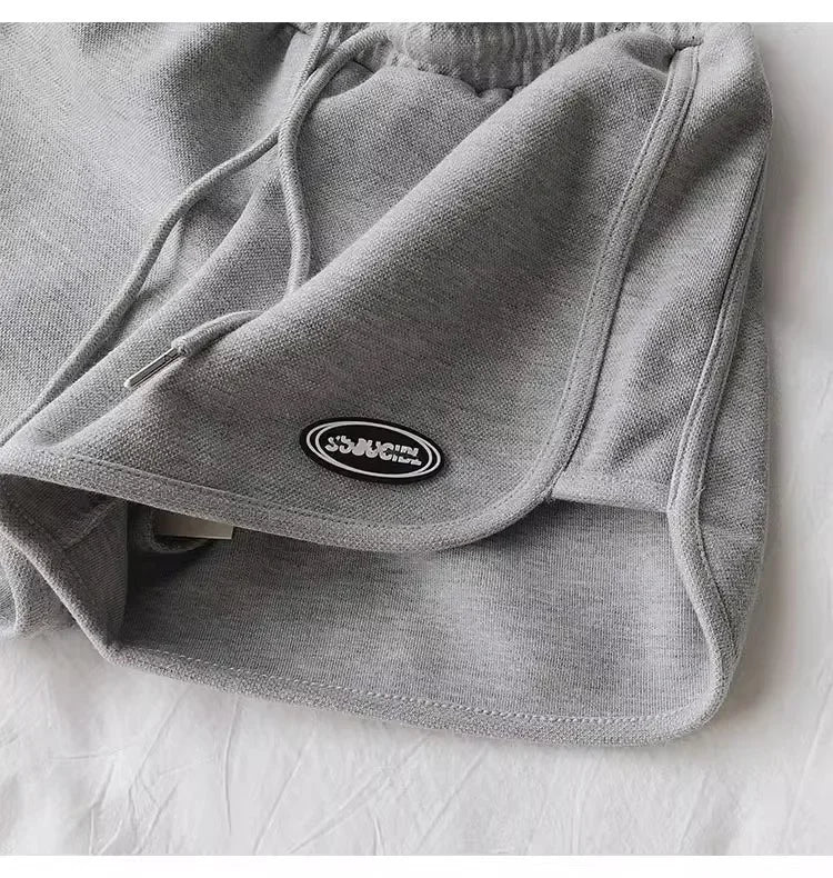 Women Casual Loose Drawstring Sports Shorts Elastic High Waist Fitness Running A-line Shorts Basic Yoga Wide Leg Trousers Summer