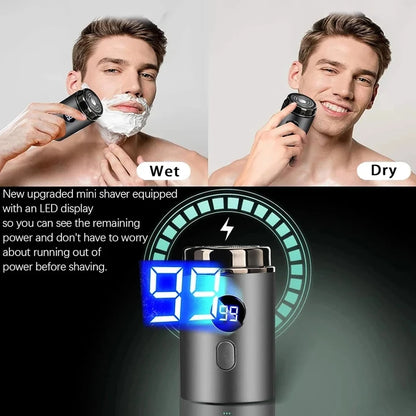 Men's electric mini shaver, dry and wet dual-use shaver, LED digital display rechargeable car shaver, home travel shaver