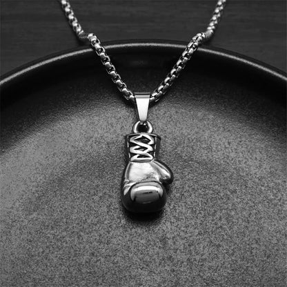 Boxing Gloves Boxer Men Necklaces Pendants Chain Punk Trendy for Boyfriend Stainless Steel Jewelry Creativity Gift Wholesale