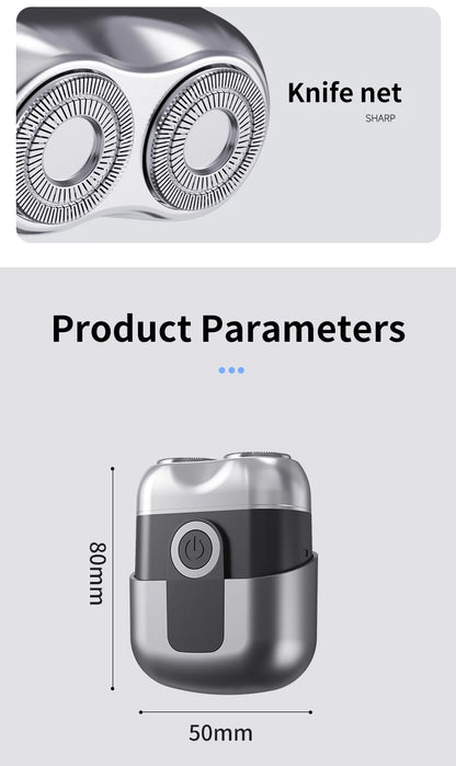 Mini electric shaver, compact and fast charging for home use, men's car shaver, portable for home use, gift for father and boyfr