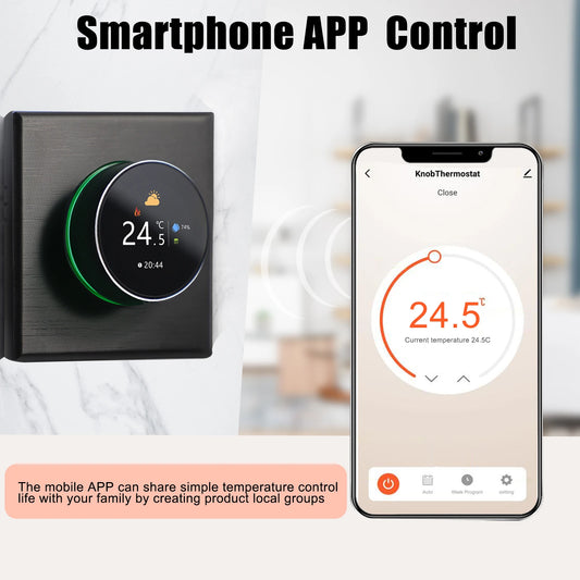WiFi Smart Thermostat Temperature Controller Weekly Programmable Button Control/ Mobile APP/ Voice Control Compatible with Alex