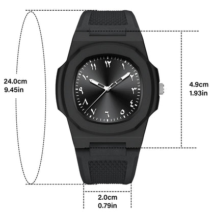 Men's Arabic Numeral Quartz Watch 30-Meter Water Resistance Casual Sports Silicone Wristband Watch Clock Nautilus Design Watch