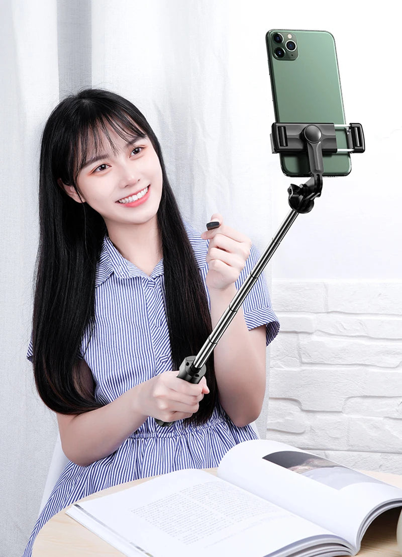 Bluetooth Selfie Stick Tripod with Remote – Compatible with iPhone & Android