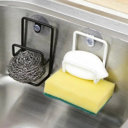 Houseeker Stainless Steel Drain Rack Suction Cup Cleaning Cloth Shelf Dish Drainer Sponge Holder Sink Kitchen Accessories
