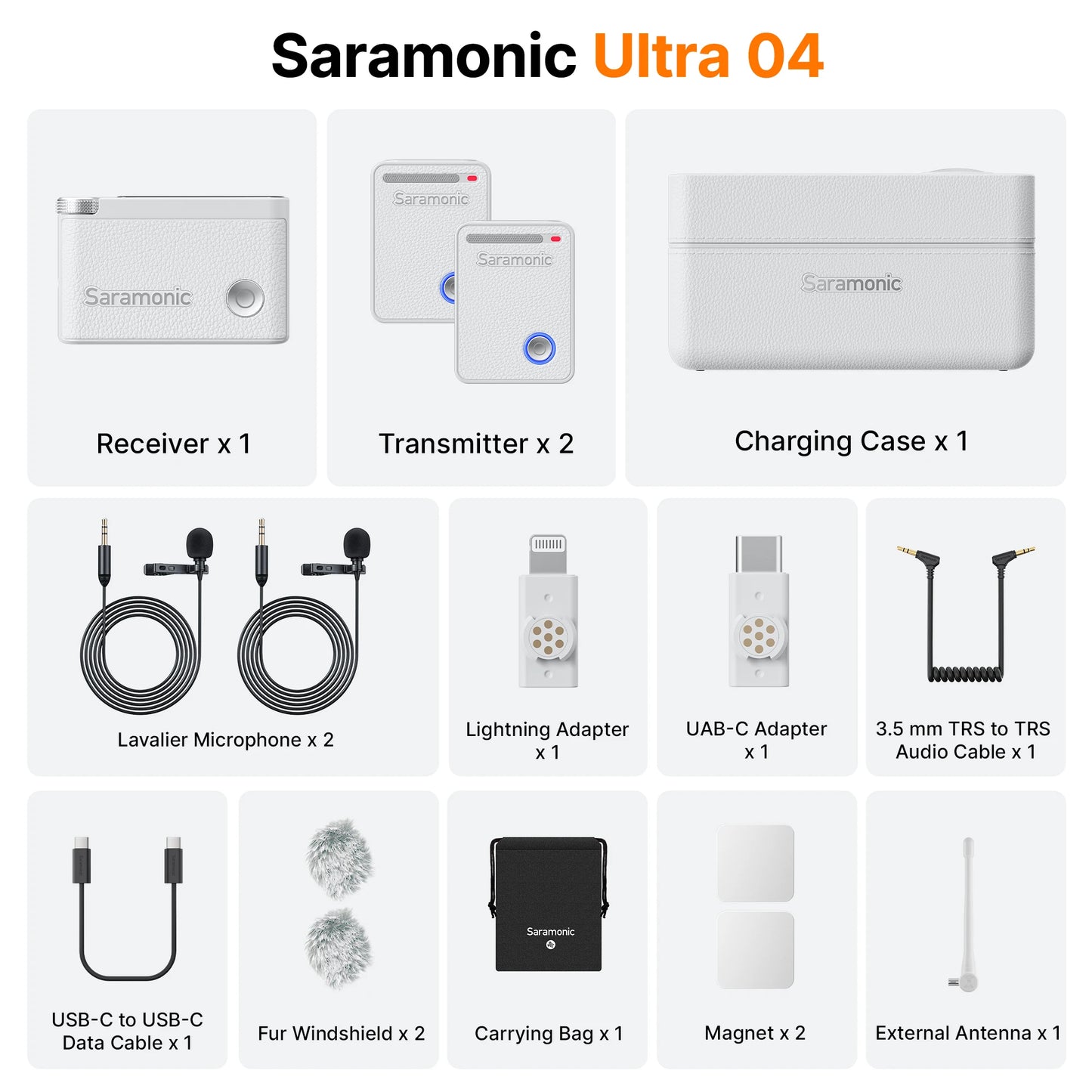 Saramonic Ultra Wireless Lavalier Microphone for iPhone Android USB-C Smartphones DSLR Cameras Streaming Video Recording Youtube