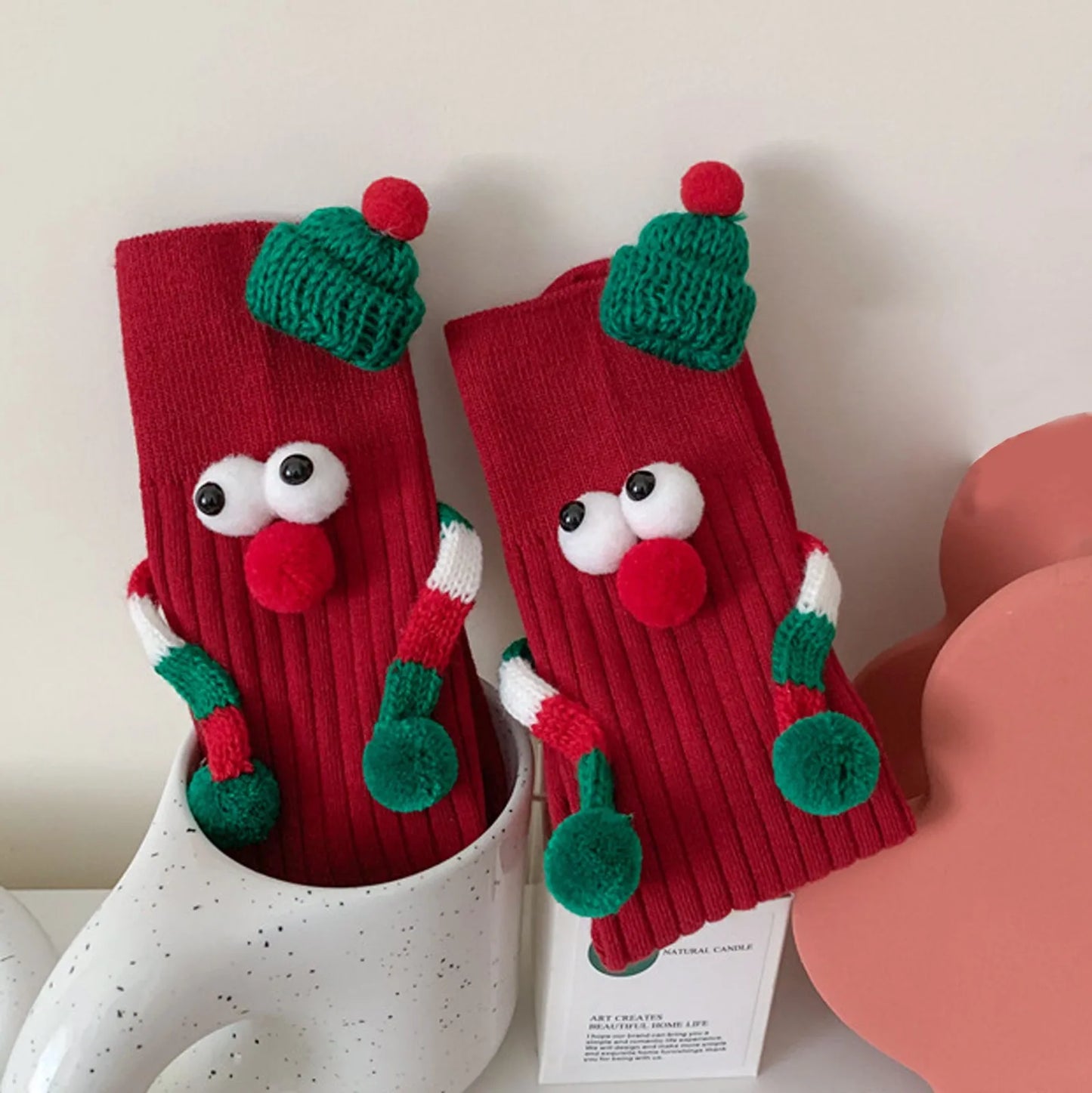 1pc Women'S Christmas Socks Cute No Magnetic Middle Tube Cartoon  Socks Middle Tube Socks Funny Socks 여성양말 Gift