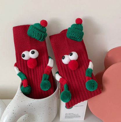 1pc Women'S Christmas Socks Cute No Magnetic Middle Tube Cartoon  Socks Middle Tube Socks Funny Socks 여성양말 Gift