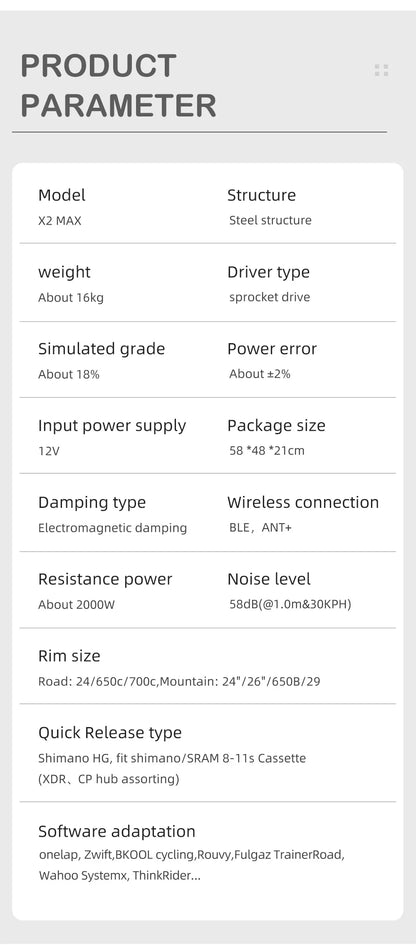 New ThinkRider X2Max Smart Bike Trainer MTB Road Bicycle home trainer Built-in Power Meter power meter Compatible