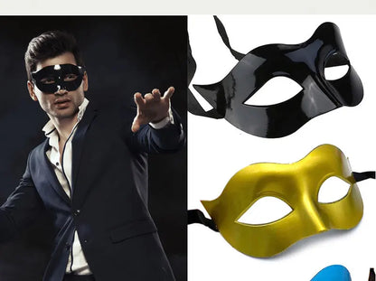 Women Man Sexy Gentleman Masquerade Mask Prom Mask Halloween Party Props Black White Retro Mask Plastic Half Face Cosplay Mask