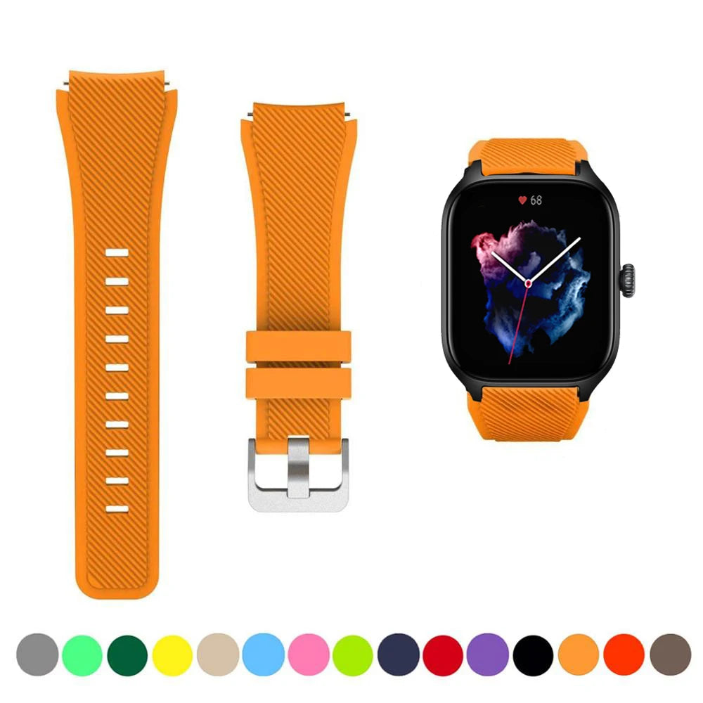 20mm/22mm Watch band For Amazfit GTS/2/2e/3/4 GTS2 Mini/GTR 4/3/Pro/GTR2/2e/stratos 2/3 Silicone Bracelet Amazfit bip 6 5 strap