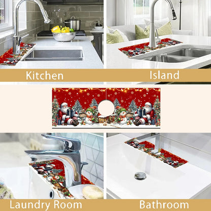 Christmas Faucet Mat Diatomite Sink Faucet Absorbent Pad Merry Christmas Decoration for Home 2025 Kitchen Gifts Navidad