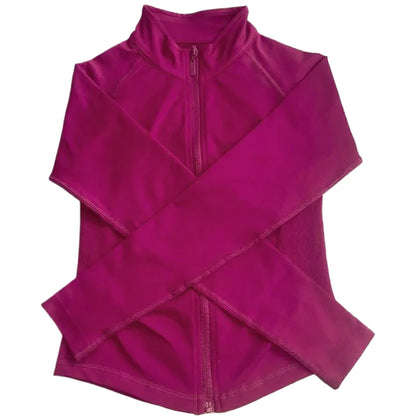Long Sleeve Sports Jacket Women Zip Yoga Shirts Seamless Fitness Gym Top Sportswear Slim Fit Running Coats Workout Clothes Woman