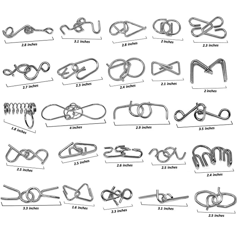 8PCS Set Metal Montessori Puzzle Wire IQ Games Rompecabezas 3D Casse Tete Brain Teaser Intellectual Toys For Kids Adults