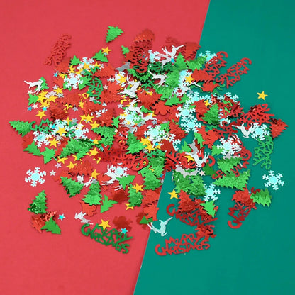 15g/bag Christmas Sequin Confetti Xmas Tree Snowflake Table Confetti 2024 Christmas Party Decoration for Home 2025 New Year Gift