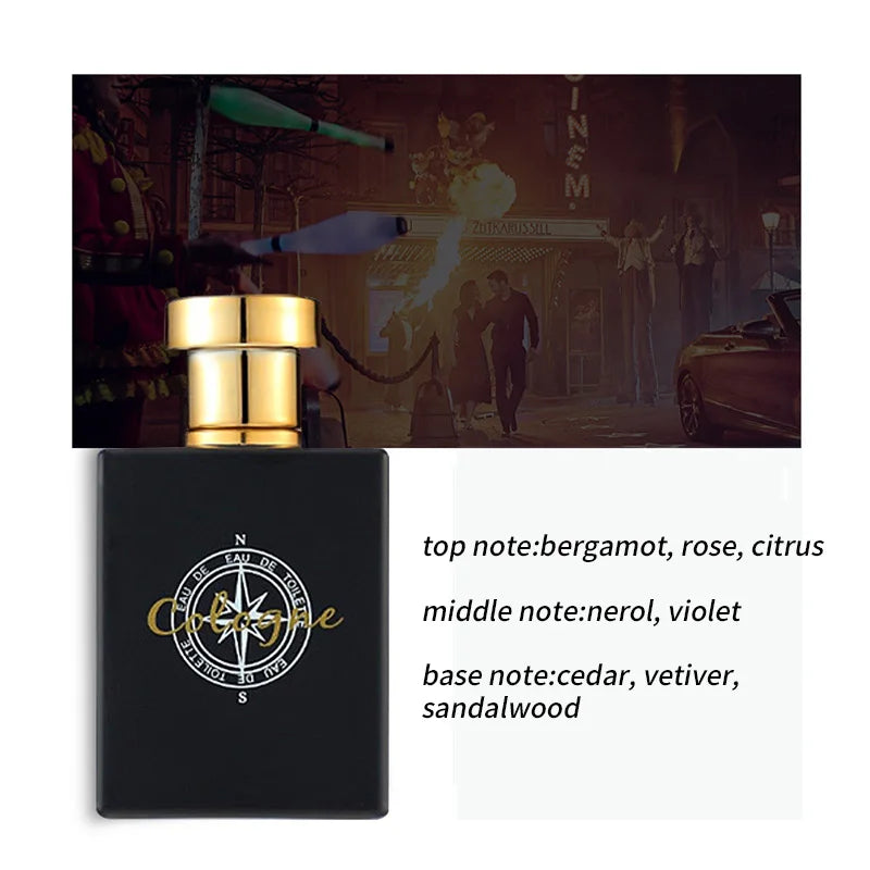 Men's Black Lover Cologne Mixed Wood Sandalwood Eau De Toilette Refreshing Long-lasting Fragrance Deodorant Charming Fragrance