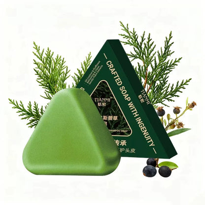 120G Cypress Leaf & Usmanthus Shampoo Bar, enriched with herbal extracts such as ginseng and cypress leaves, gently cleanses