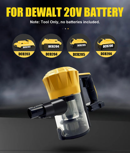 Cordless Stick Vacuum Cleaner – 3-in-1 Lightweight Powerful Suction Compatible with DeWALT 20V/18V Batteries