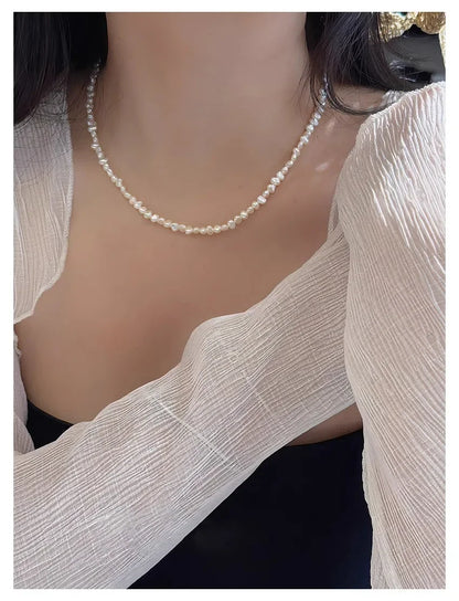 Hengsheng 4-5mm Baroque Freshwater Pearl Necklaces 38cm 45cm 50cm 925sterling Silver Necklaces Jewelry Gift 2025 New Arrivals