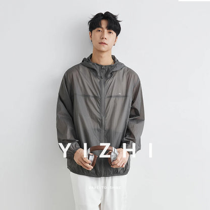 Men’s UPF 50+ Ice Silk Sun Protection Jacket – Lightweight, Breathable, Summer UV Hoodie