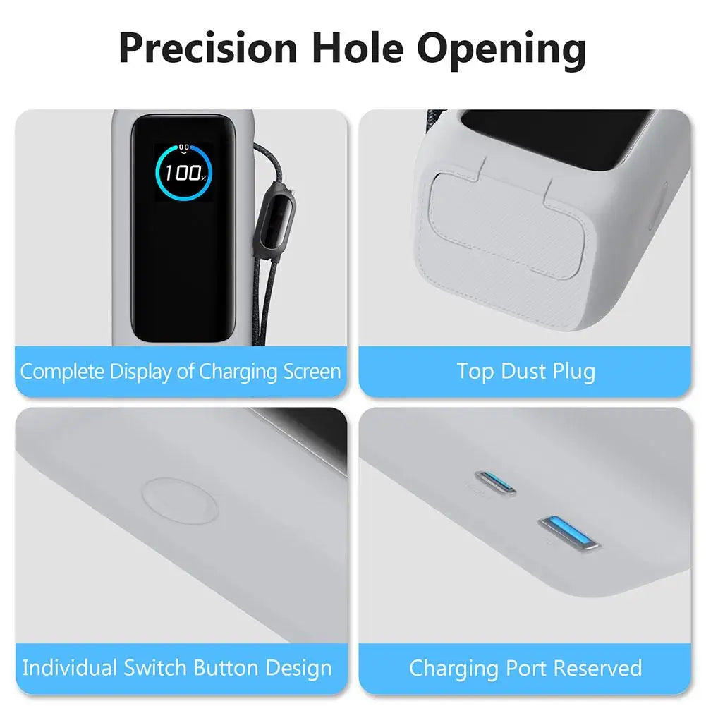 For Anker Zolo 165W Mobile Power Silicone Case Portable Power Bank Protective Cover Portable Travel Case With Carrying Strap