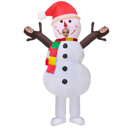 Christmas Inflatable Costume Santa Claus Snowman Gingerbread Tree Adult  Party Masquerade Role Play Holiday Gift