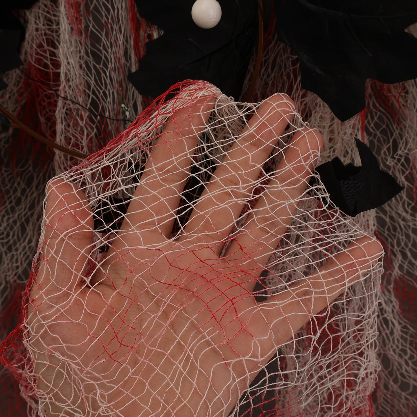 55*200cm Halloween Blood Gauze Window Doorways Wall Decoration Blood Creepy Cloth Haunted House Home Party Scary Scene Props