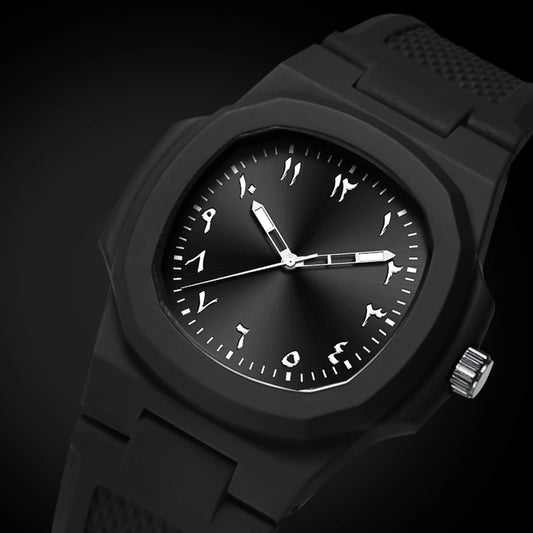 Men's Arabic Numeral Quartz Watch 30-Meter Water Resistance Casual Sports Silicone Wristband Watch Clock Nautilus Design Watch