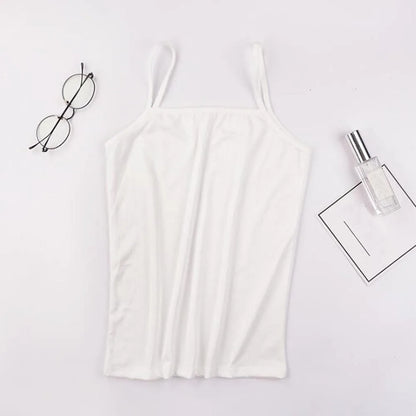 Sexy Sling Camisoles Women Crop Tops Solid Color Sleeveless T-shirt Base Tee Tops Skinny Vest Female Slimming Tanks Underwear