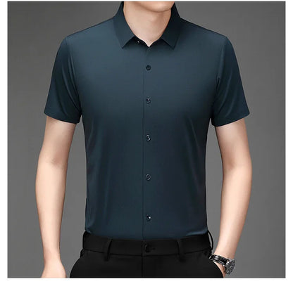 Men’s Ultra Stretch Short Sleeve Shirt – Breathable Business Casual