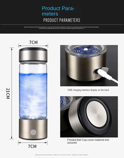420ML Water Filter Hydrogen Ionized Water Bottle Hydrogen Generator Bottle  Portable Water Ionizer Health Cup Home Appliance