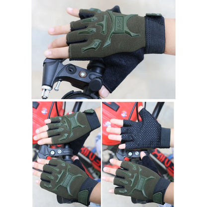 1 Pair Kids Half Finger Gloves Sports Gloves Non-Slip Gel Gloves Adjustable Fingerless Gloves for Children Cycling Riding Biking