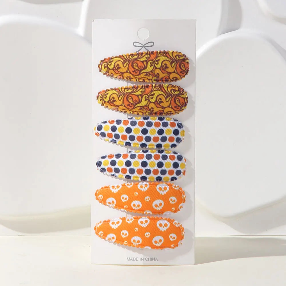 6/10Pcs/Set Cute Children's Halloween Bangs Hair Accessories Girls' Christmas Gifts Featuring Sweet And Non Damaging Hair Clips