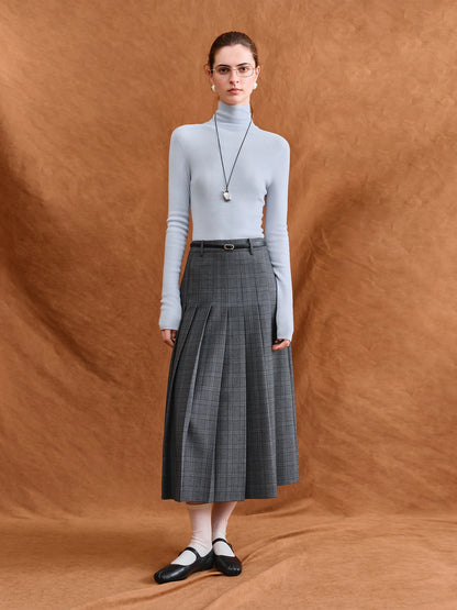 FSLE【Premium Series】German Biella Wool Autumn Super Fine Washable Seamless One-Piece Mock Neck Thermal Base Layer Shirt Women