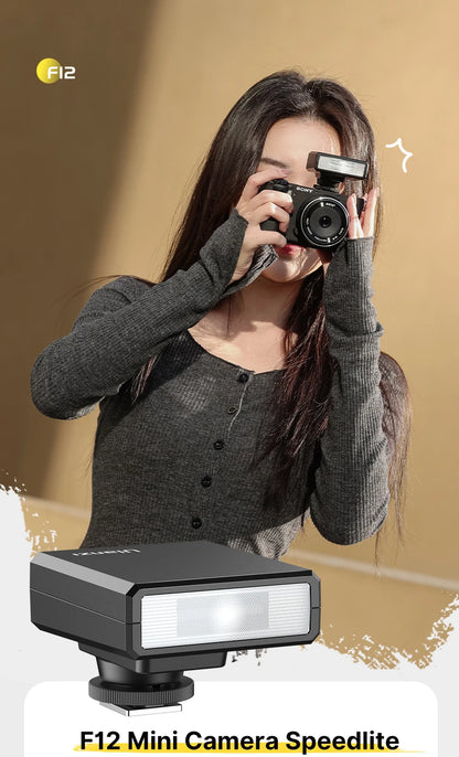 Ulanzi F12 Mini Camera Flash Speedlite GN12 6500K Standard Hot Shoe Mount for Sony Canon Nikon Panasonic Olympus DSLR Camera