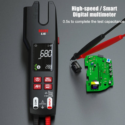BSIDE Professional Digital Clamp Meter U6 Fork 600A Ammeter Pliers T-RMS DC AC Current OpenJaw Electrical Tester Auto Multimeter