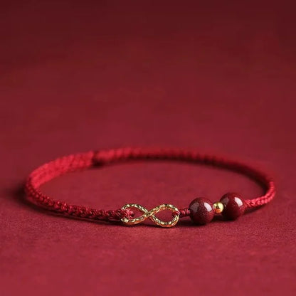 Handmade Tibetan Knot Bracelet – Red & Black Unisex Rope Charm
