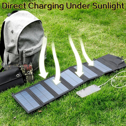 800W Foldable Solar Panel Charger – 20W USB/DC Output for Camping & Emergency Power