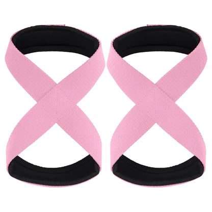 Padded Figure 8 Straps Deadlift Weight Lifting Wrist Straps Power Lifters Workout Pull-ups Horizontal Bar Gym Fitness