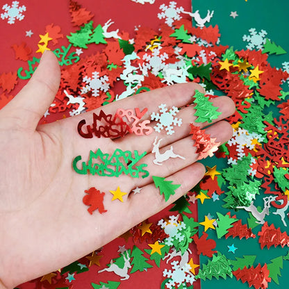 15g/bag Christmas Sequin Confetti Xmas Tree Snowflake Table Confetti 2024 Christmas Party Decoration for Home 2025 New Year Gift