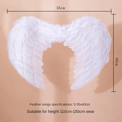 White Angel Feather Wings Festival PartyDecoration Props Scene Decoration Children Adult VictoriasSecret Fashion ShowPerformance