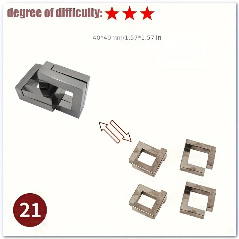 A classic intellectual metal puzzle toy, a difficult educational game toy for Christmas, Thanksgiving and birthday gifts