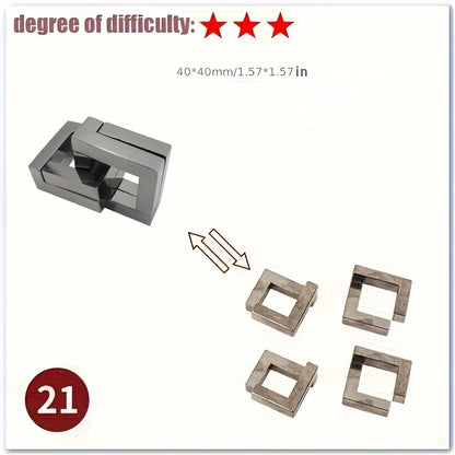 A classic intellectual metal puzzle toy, a difficult educational game toy for Christmas, Thanksgiving and birthday gifts