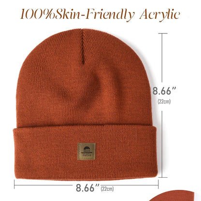 Scalloped Beanie Hat Knitted Warm Cap with Fold-Over Cuff Autumn Winter Fashion Accessory for Men And Women