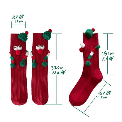 1pc Women'S Christmas Socks Cute No Magnetic Middle Tube Cartoon  Socks Middle Tube Socks Funny Socks 여성양말 Gift