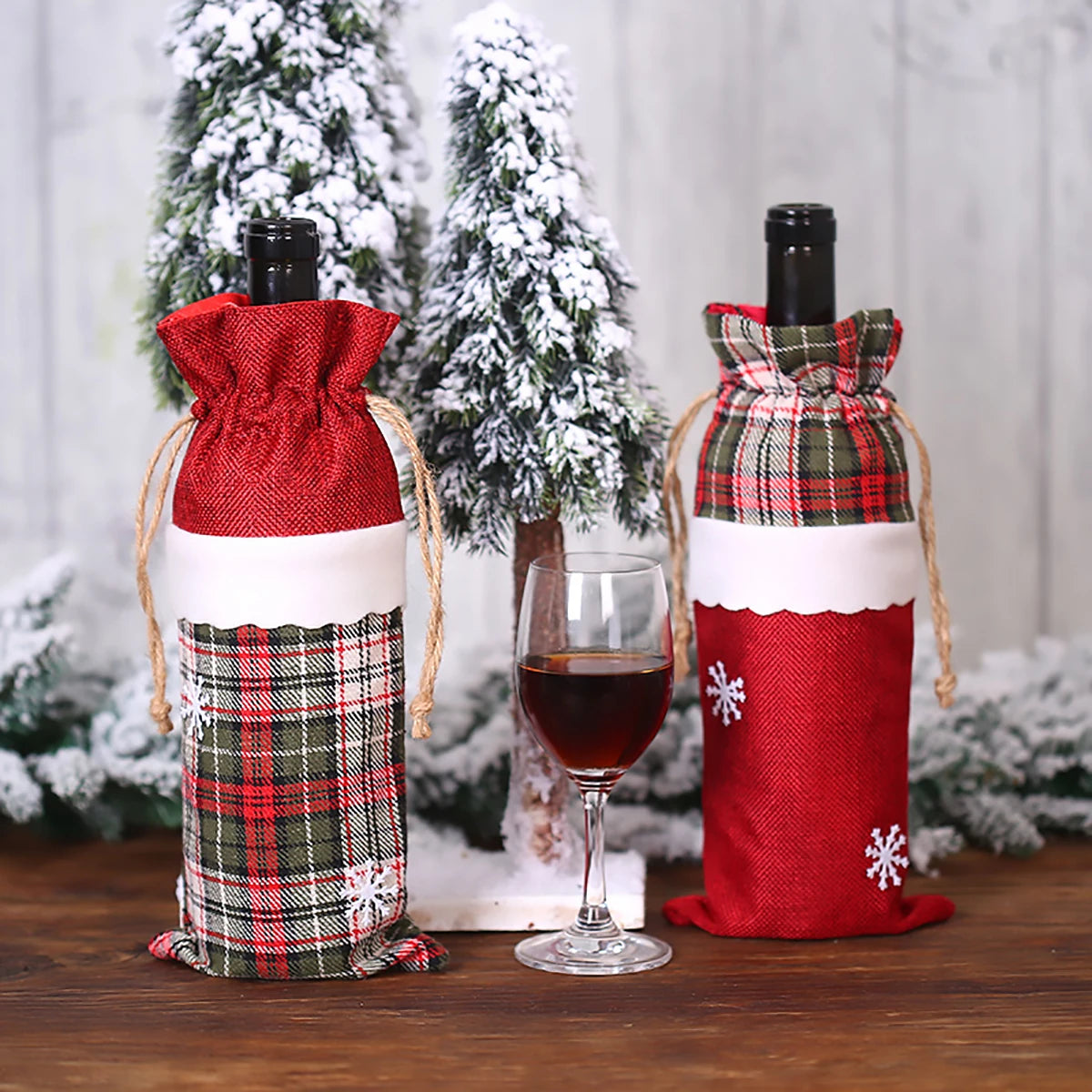 Christmas Wine Bottle Cover Merry Christmas Decorations For Home 2025 Navidad Noel Natal Ornaments Xmas Gift Happy New Year 2026