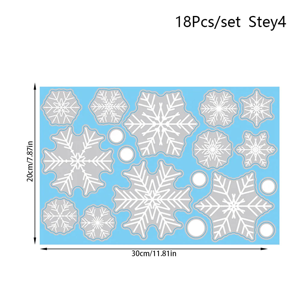 Winter Snow Flakes Window Clings Decals Christmas Decoration 2024S nowflakes Wall Stickers New Year Winter Wonderland Decoration