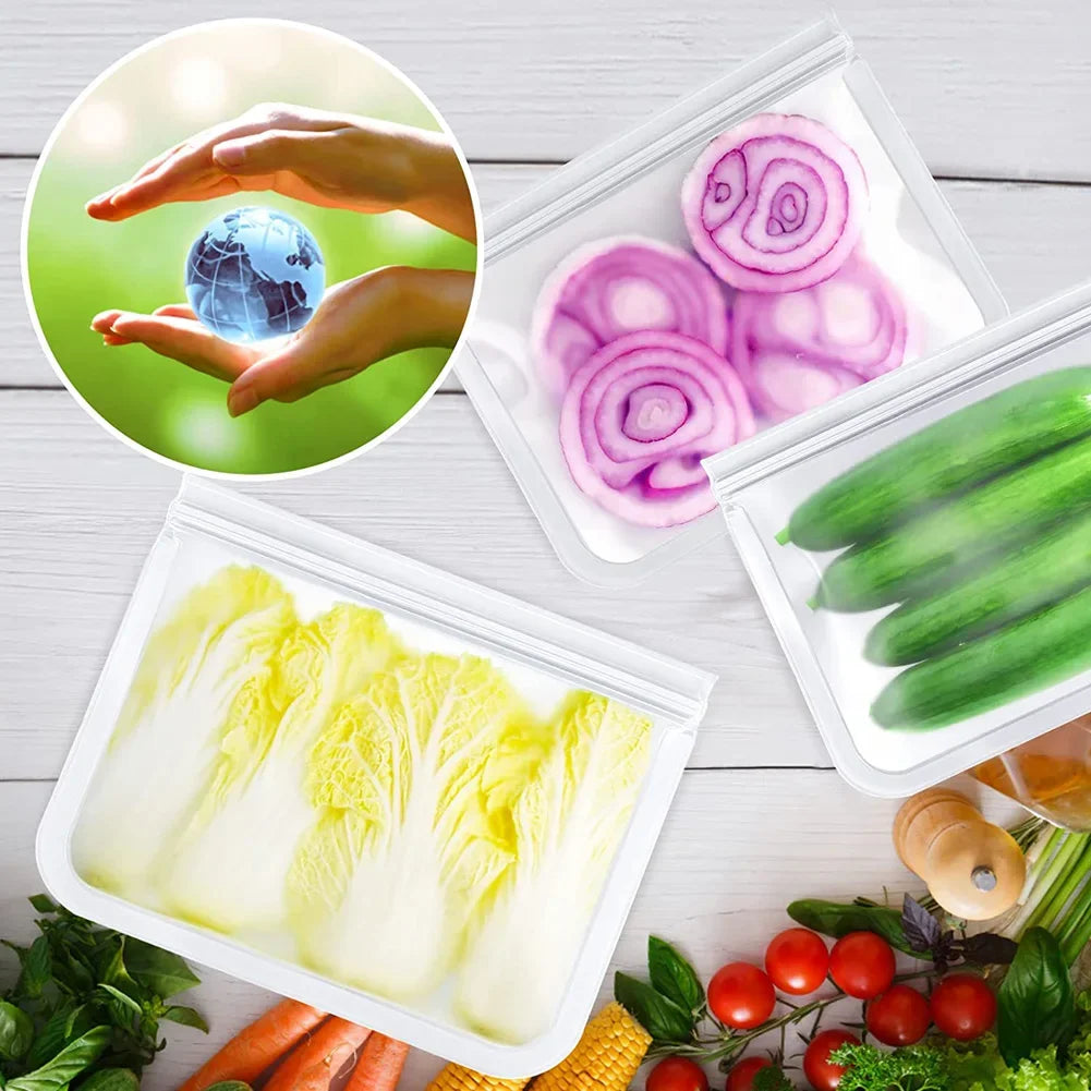 10-Pack Reusable Leakproof Food Storage Bags – BPA-Free & Freezer Safe