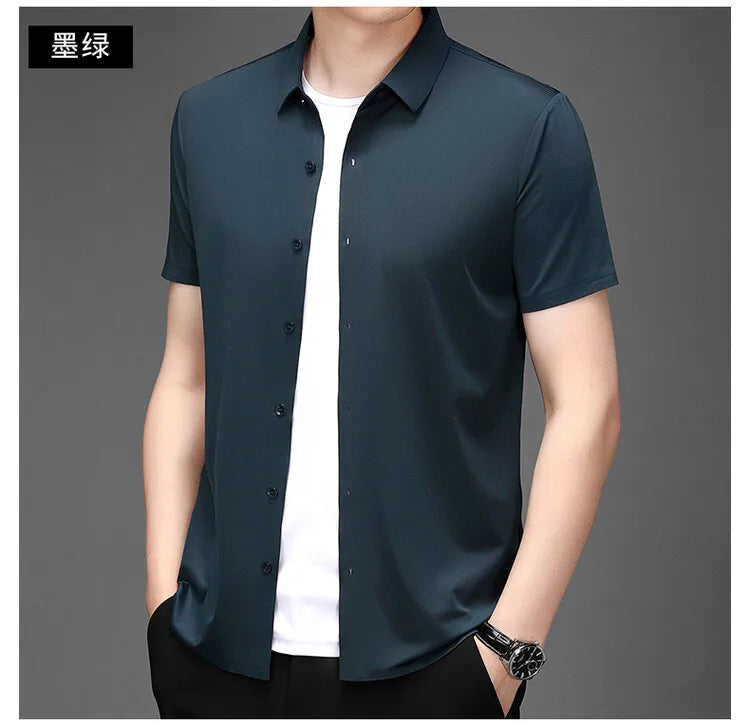 Men’s Ultra Stretch Short Sleeve Shirt – Breathable Business Casual